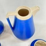 Vintage Devonmoor Blue Tea/Coffee Set - 6 Piece - Souvenir Ware - Flatford, Tintern Abbey