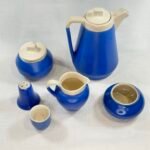 Vintage Devonmoor Blue Tea/Coffee Set - 6 Piece - Souvenir Ware - Flatford, Tintern Abbey