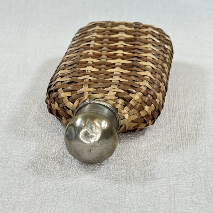 Vintage Wicker Covered Glass Hip Flask - Picnic Flask - 1940s - Whiskey, Rum, Brandy