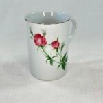 Christineholm Porcelain Rose Mug - Pink Roses & Gold Edging - Elegant Floral Design