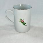 Christineholm Porcelain Rose Mug - Pink Roses & Gold Edging - Elegant Floral Design