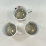 Vintage Floral Coffee Mugs Set of 3 - Colorful Flower Design - Kitchen Tea Cups