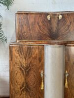 Art Deco Burl Wood Cocktail Cabinet, Vintage 1930s Drinks Cabinet, Home Bar Furniture, Statement Storage, Light Up, Walnut