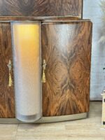 Art Deco Burl Wood Cocktail Cabinet, Vintage 1930s Drinks Cabinet, Home Bar Furniture, Statement Storage, Light Up, Walnut