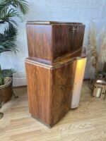 Art Deco Burl Wood Cocktail Cabinet, Vintage 1930s Drinks Cabinet, Home Bar Furniture, Statement Storage, Light Up, Walnut