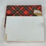 Vintage Linen Tea Napkins Set of 4 - Heather Embroidery - Original Tartan Box - Unused