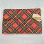 Vintage Linen Tea Napkins Set of 4 - Heather Embroidery - Original Tartan Box - Unused