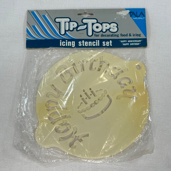 Vintage Tala Tip-Tops Icing Stencil Set - Happy Anniversary & Happy Birthday - New