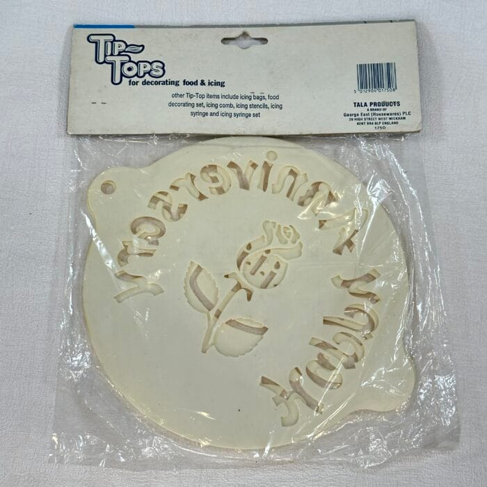 Vintage Tala Tip-Tops Icing Stencil Set - Happy Anniversary & Happy Birthday - New