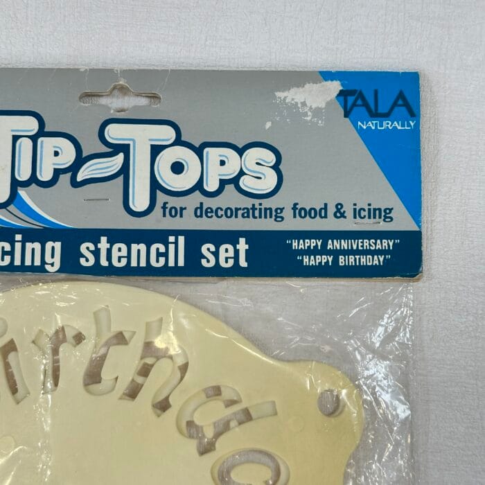 Vintage Tala Tip-Tops Icing Stencil Set - Happy Anniversary & Happy Birthday - New
