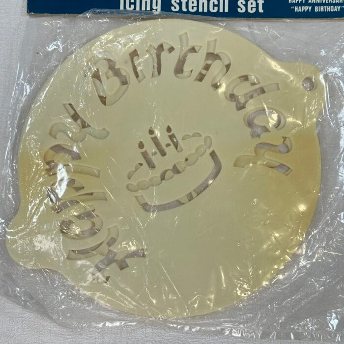 Vintage Tala Tip-Tops Icing Stencil Set - Happy Anniversary & Happy Birthday - New