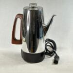 Vintage Timothy Whites Automatic Coffee Percolator - Chrome & Wood - 9 Cup - Working