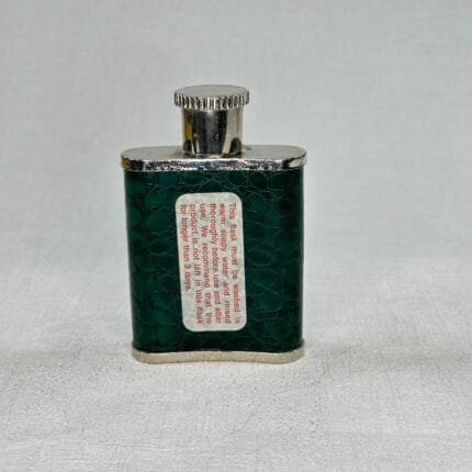 Vintage Southern Comfort Hip Flask, 45ml, Green Crocodile Embossed, Collectible Pocket Flask