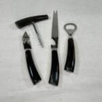 Vintage Samuel Peace Sheffield Bar Set Buffalo Horn Handles 4pc