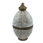 John Lewis Fusion Oval Lantern White Brass Metal Candle Holder Large H41cm