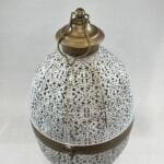 John Lewis Fusion Oval Lantern White Brass Metal Candle Holder Large H41cm