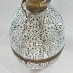 John Lewis Fusion Oval Lantern White Brass Metal Candle Holder Large H41cm