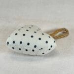 Handmade Fabric Hanging Heart | White Navy Polka Dot | Small Padded Decoration