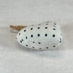 Handmade Fabric Hanging Heart | White Navy Polka Dot | Small Padded Decoration