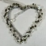 Pair Hanging Hearts | Crystal & Bell Button | Decorative Ornaments | 17cm