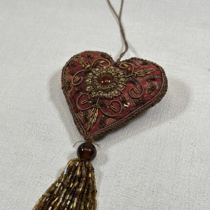 Indian Beaded Heart Ornament | Handmade Tassel Decoration | Colourful Hanging