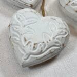 Set 3 White Wooden Hanging Hearts | Rustic Twine | Shabby Chic Decor 7.5cm