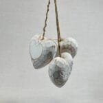 Set 3 White Wooden Hanging Hearts | Rustic Twine | Shabby Chic Decor 7.5cm