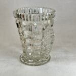 Vintage Crystal Glass Vase | Art Deco Style | Grape Handles | 1950s