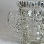 Vintage Crystal Glass Vase | Art Deco Style | Grape Handles | 1950s