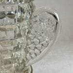 Vintage Crystal Glass Vase | Art Deco Style | Grape Handles | 1950s