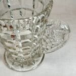 Vintage Crystal Glass Vase | Art Deco Style | Grape Handles | 1950s