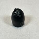 Vintage Fat Cat Resin Figure, Black Tabby Kitty Collectible, 1990s Y2K, Roley Poley Cat, Paperweight