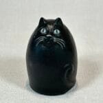 Vintage Fat Cat Resin Figure, Black Tabby Kitty Collectible, 1990s Y2K, Roley Poley Cat, Paperweight