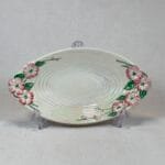 Vintage Maling Lustreware Oval Dish, Apple Blossom Floral Design, 1950s Trinket Dish, Serving Bowl, Iridescent Lustreware