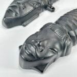 Vintage Chalkware African Mask Wall Hangings, Pair