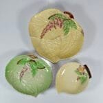 Vintage Carlton Ware Leaf Dishes, Set of 3, Foxglove/Apple