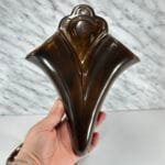 Pair Vintage Ceramic Wall Pockets, Brown, Double Opening