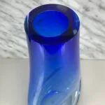 Libera Czech Art Glass Vase, Cobalt Blue Ombre