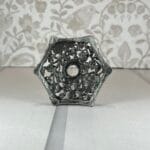 Vintage Art Nouveau Metal Vase - Floral Engraved - Decorative Display