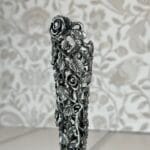 Vintage Art Nouveau Metal Vase - Floral Engraved - Decorative Display