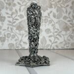 Vintage Art Nouveau Metal Vase - Floral Engraved - Decorative Display