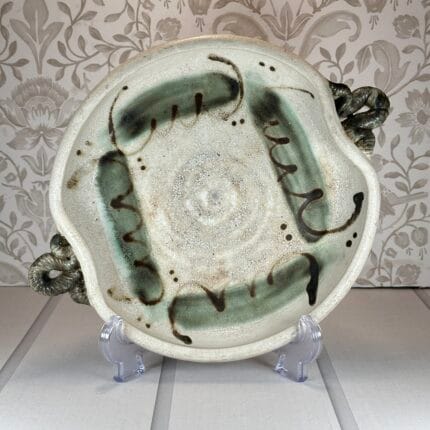 Caroline Bousfield Gregory Studio Pottery Bowl - Hand Thrown Stoneware - Rope Handles