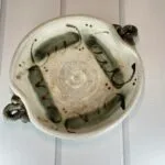 Caroline Bousfield Gregory Studio Pottery Bowl - Hand Thrown Stoneware - Rope Handles