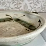 Caroline Bousfield Gregory Studio Pottery Bowl - Hand Thrown Stoneware - Rope Handles