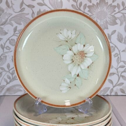 Denby Daybreak Tea/Side Plate - Discontinued Stoneware - Floral Pattern
