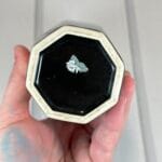 Vintage Black Porcelain Vase, Hummingbird, Iris & Lotus Flowers, 11" Oriental Decor