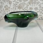 Stunning Czech Skrdlovice Blue & Green Glass Bowl Jan Beránek 1959 #59106