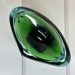 Stunning Czech Skrdlovice Blue & Green Glass Bowl Jan Beránek 1959 #59106