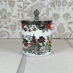 Vintage Royal Kendal Jam/Mustard Jar, Silver Lid, Floral, Staffordshire, England