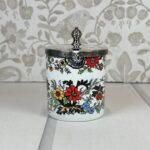 Vintage Royal Kendal Jam/Mustard Jar, Silver Lid, Floral, Staffordshire, England